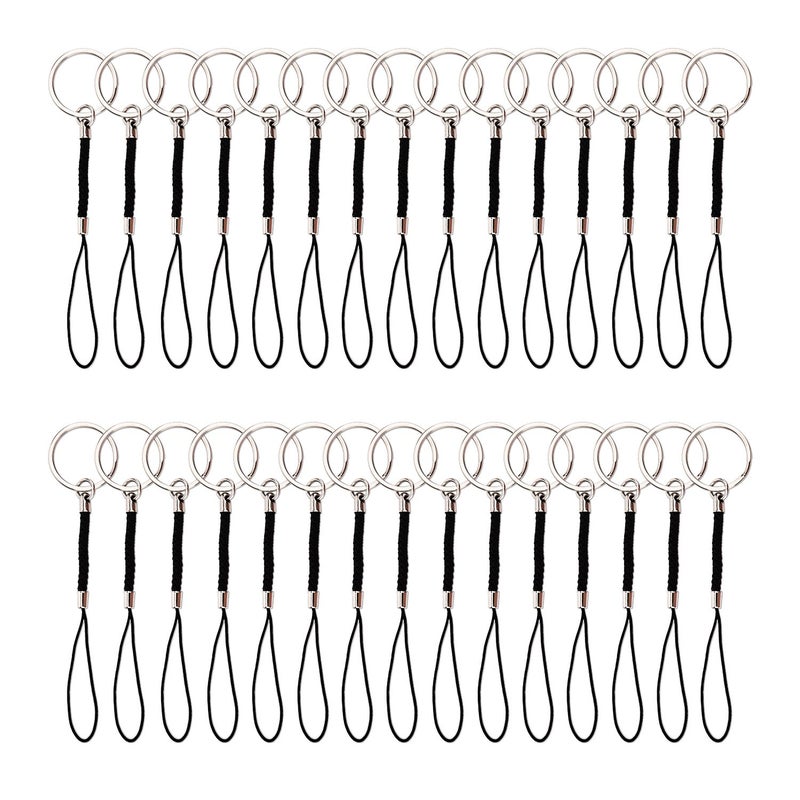 Sunmns Split Key Chain Rings with Lanyards Rope for USB Flash Drive, MP3, MP4, Key Finder and ID Card Badge, 30 Pack - Image 1